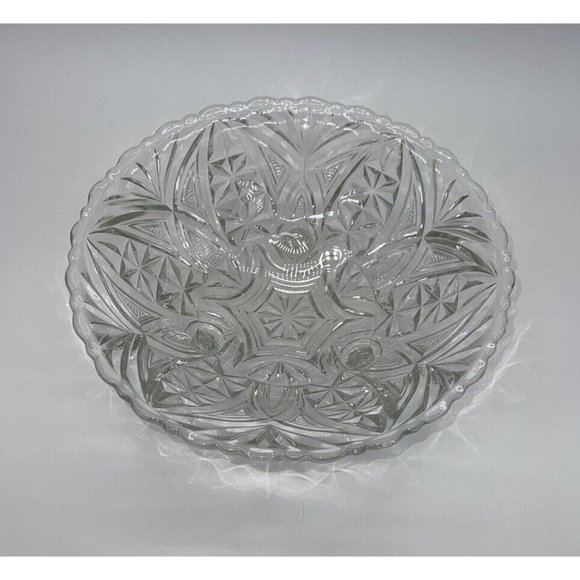 Beautiful Anchor Hocking Clear Pressed Glass #AHC26 3-Toed Footed Bowl - Picture 4 of 7